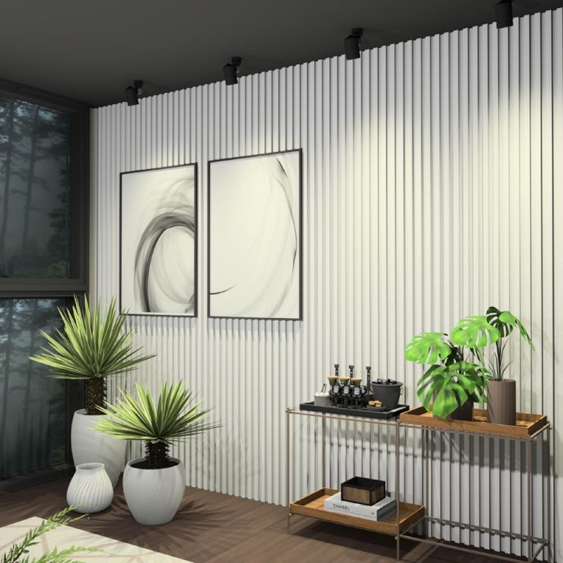Revestimiento de muro interior WPC diseño Yenga madera blanca vetada - Imagen 4