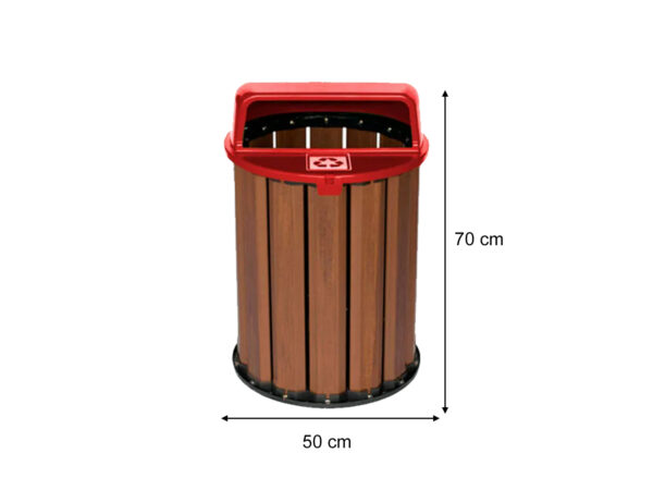Revestimiento NOT-WOOD BASURERO 94 LT ROJO MEDIDAS