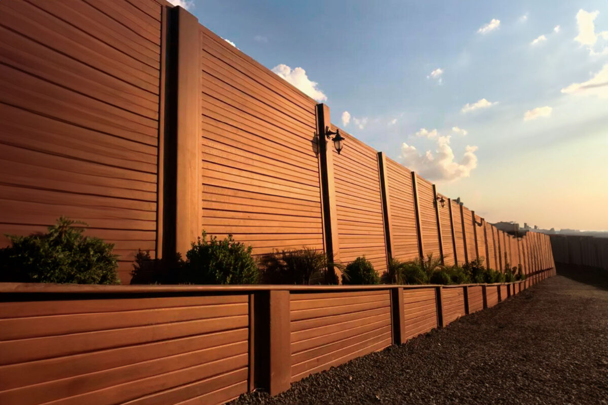 Revestimiento muro prefabricado pandereta exterior diseño nogal - Imagen 3