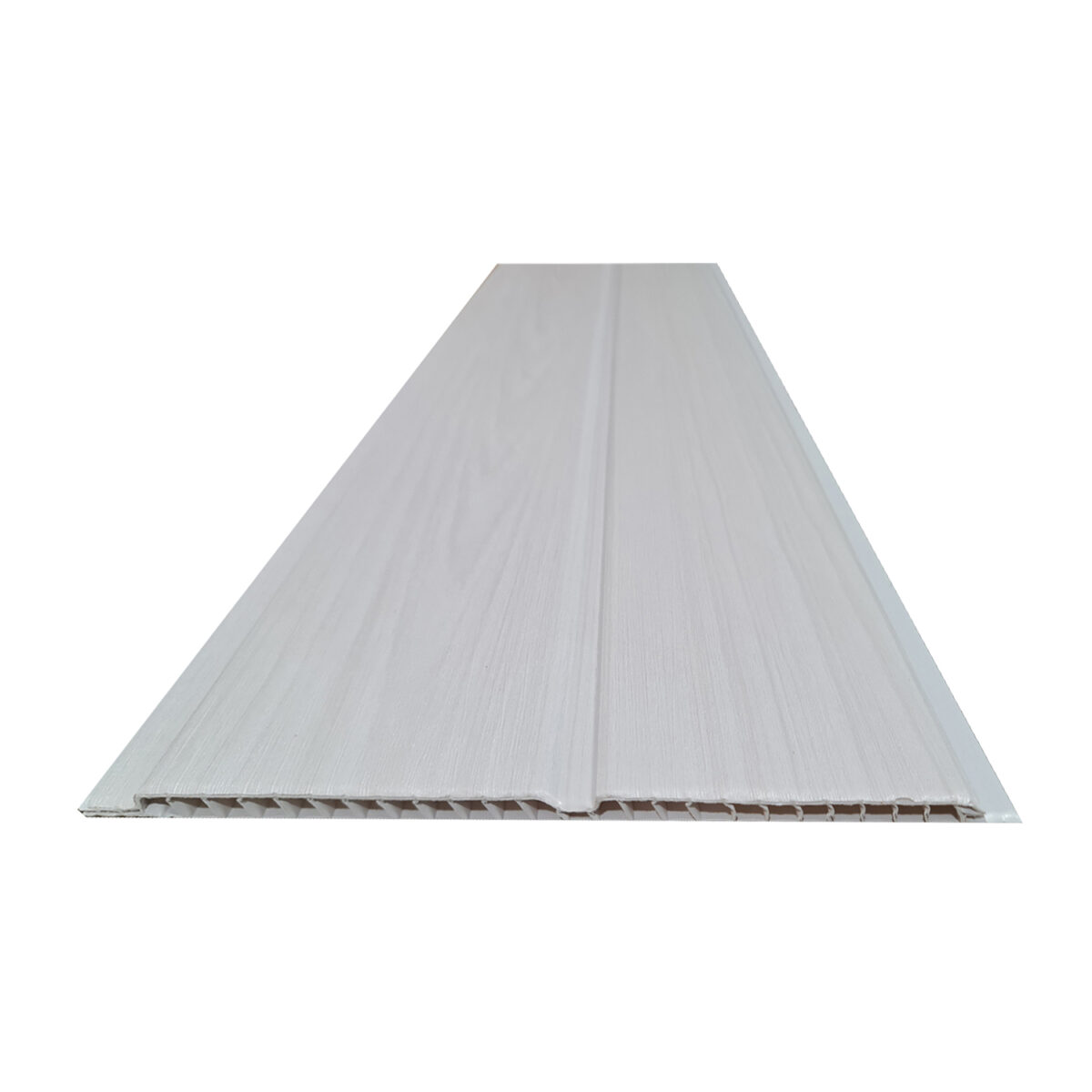 Revestimiento PVC interior diseño tableado veta madera blanca
