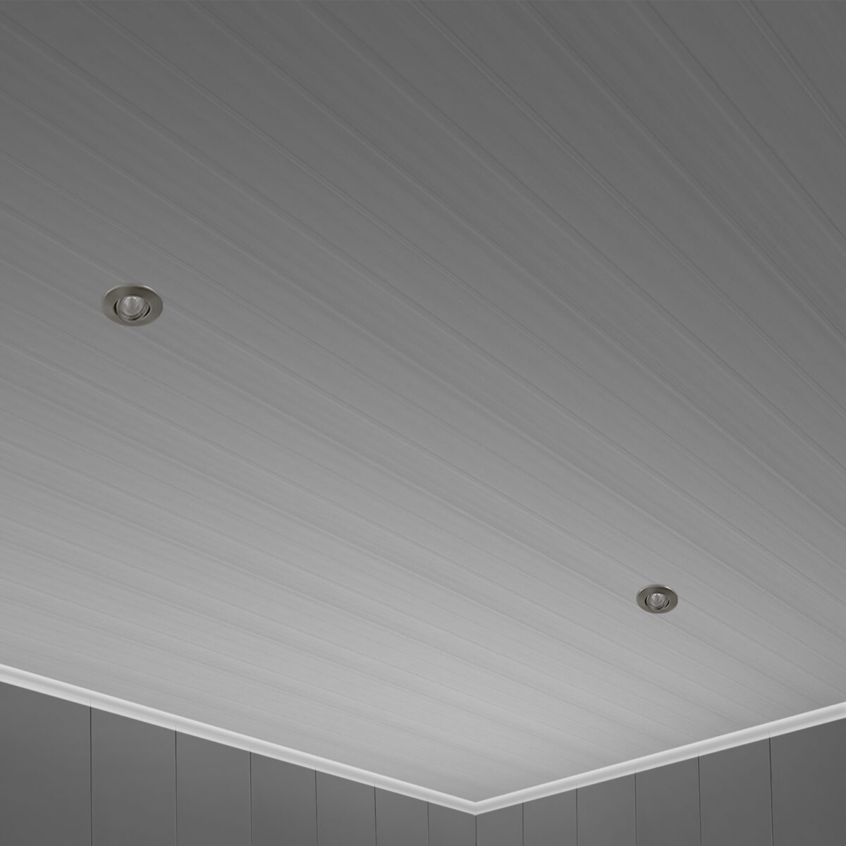 Revestimiento PVC interior diseño tableado veta madera blanca - Imagen 3