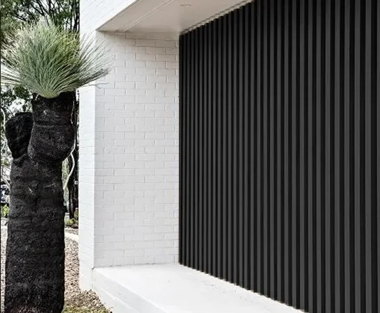 Revestimiento NOT-WOOD Revestimiento para muro exterior e interior ripado negro 300 cm