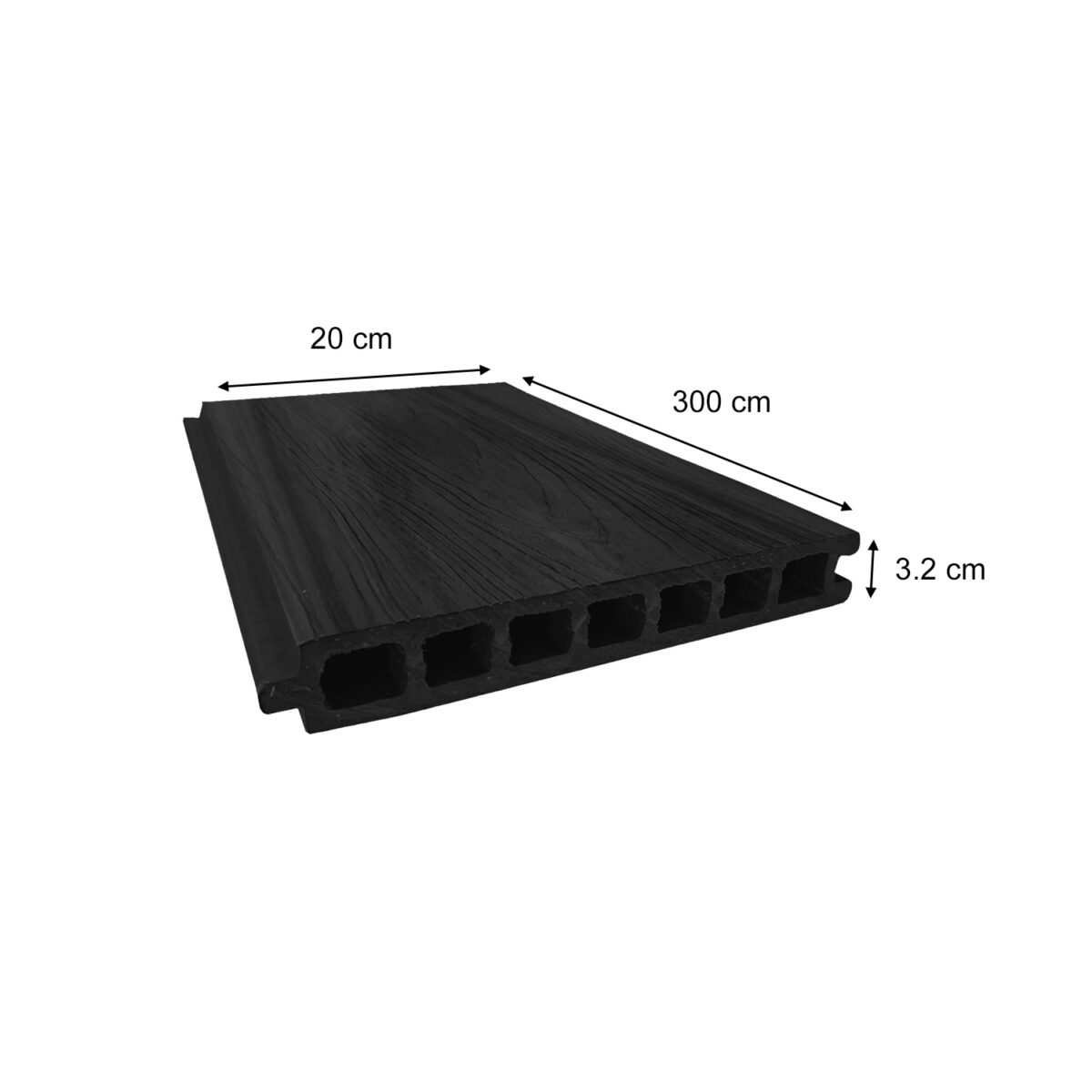 Revestimiento tablón de muro y piso sustentable negro veteado 300 cm - Imagen 2