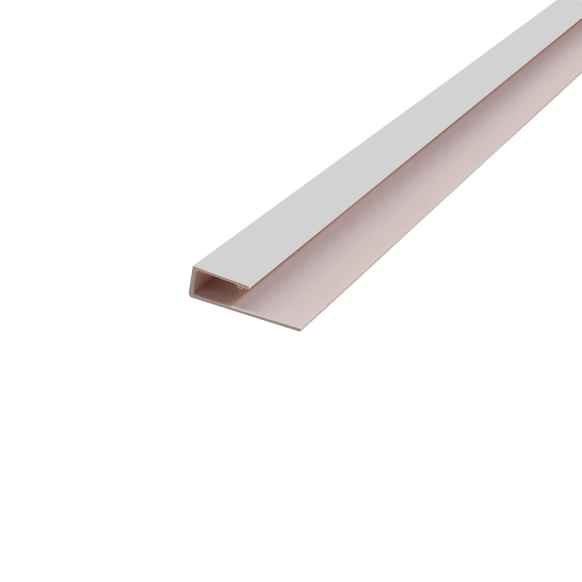 Perfil PVC inicio J blanco 300 cm para panel alveorlar aplicación cielo muro