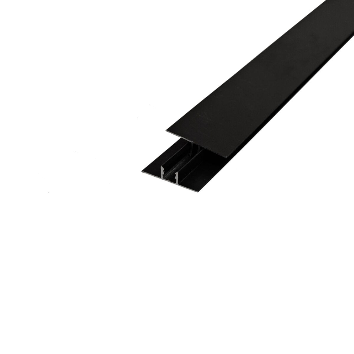 Perfil H aluminio 300 cm negro revestimiento metálico