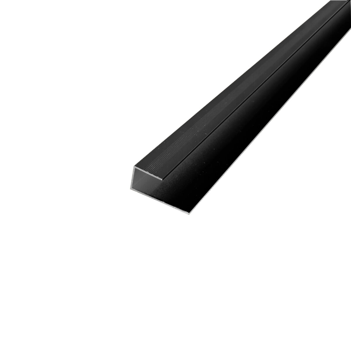 Perfil J aluminio 300 cm negro revestimiento metálico