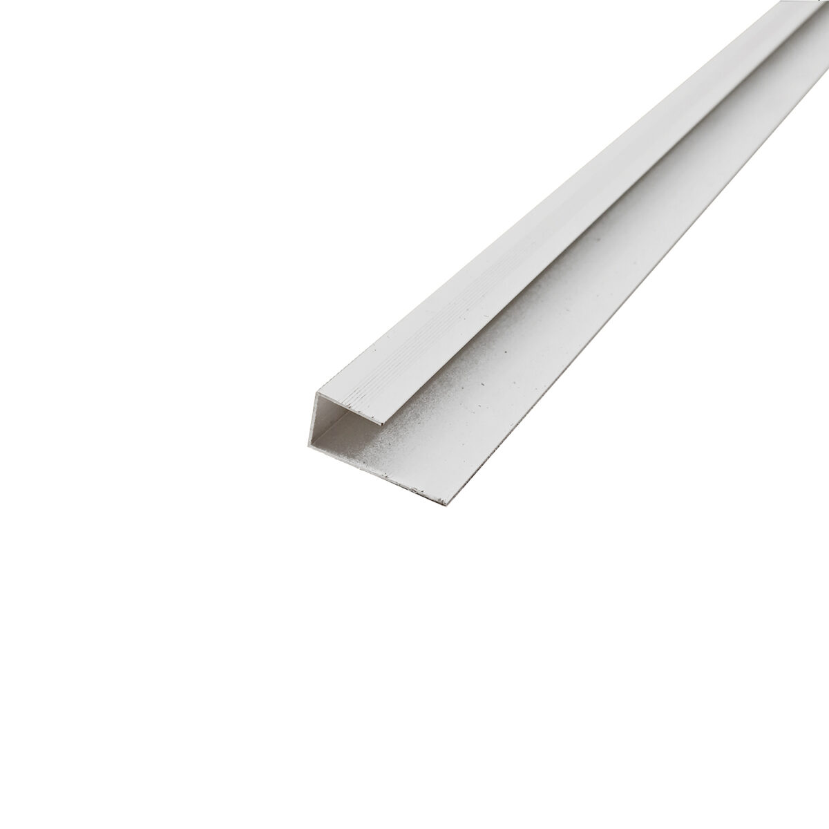 Perfil J aluminio 300 cm blanco revestimiento metálico