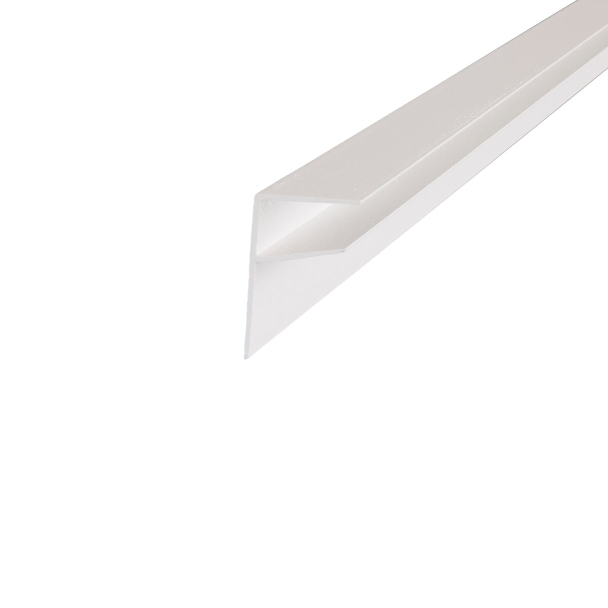 Perfil PVC F blanco 300 cm para panel alveorlar aplicación cielo muro