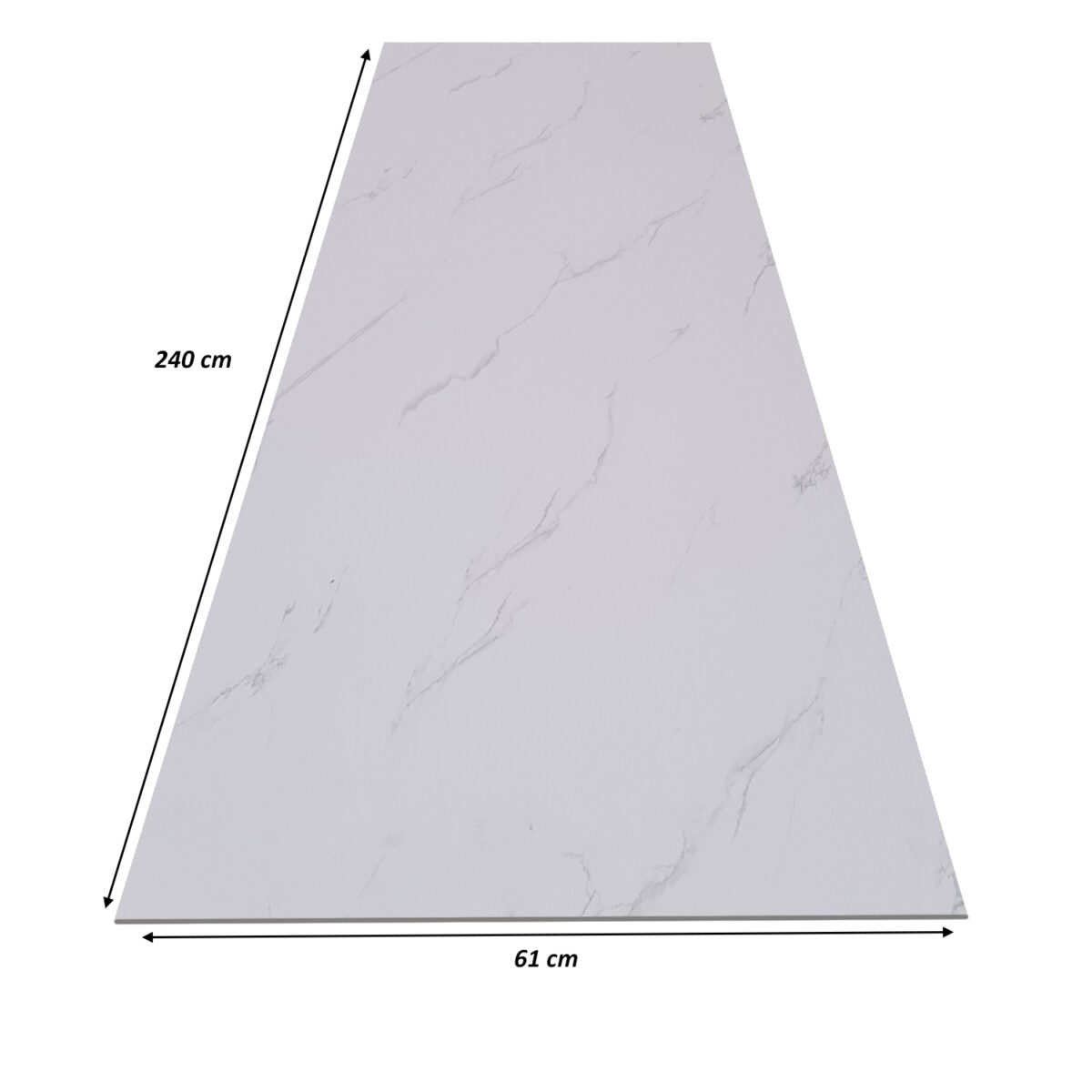Revestimiento UV muro interior baño u cocina tipo mármol diseño blanco mate 240x61cm - Imagen 2