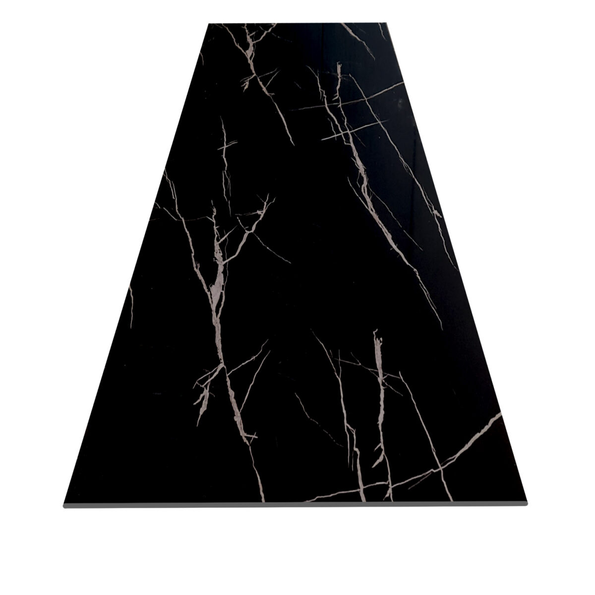 Revestimiento UV muro interior baño u cocina tipo mármol diseño negro brillante 240x61cm