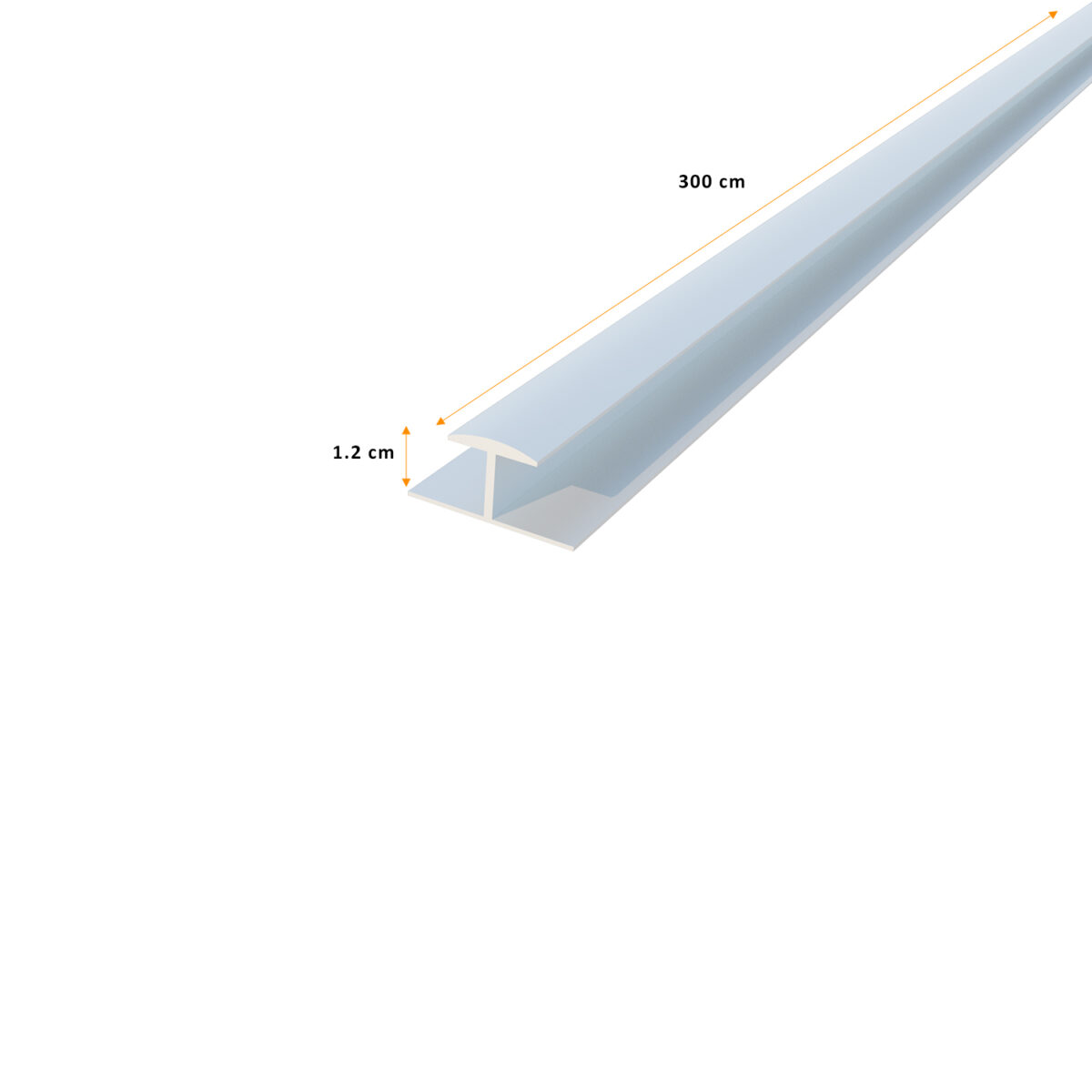 Perfil PVC 12mm unión H blanco 300 cm para panel alveorlar aplicación cielo - Imagen 2